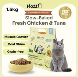 Notti Slow-Baked Fresh Chicken & Tuna Cat Food – Grain-Free High Protein Formula for Cats