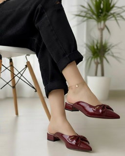 Women's patent leather mule heels