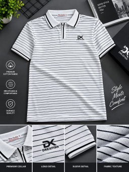 Trendy China Stripe V Neck Polo