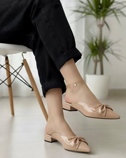 Women's patent leather mule heels