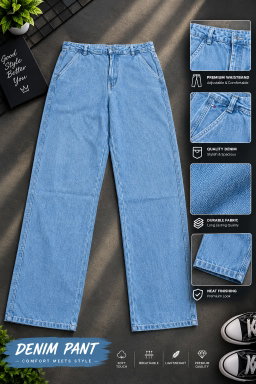 Semi Baggy Cargo Denim Pant