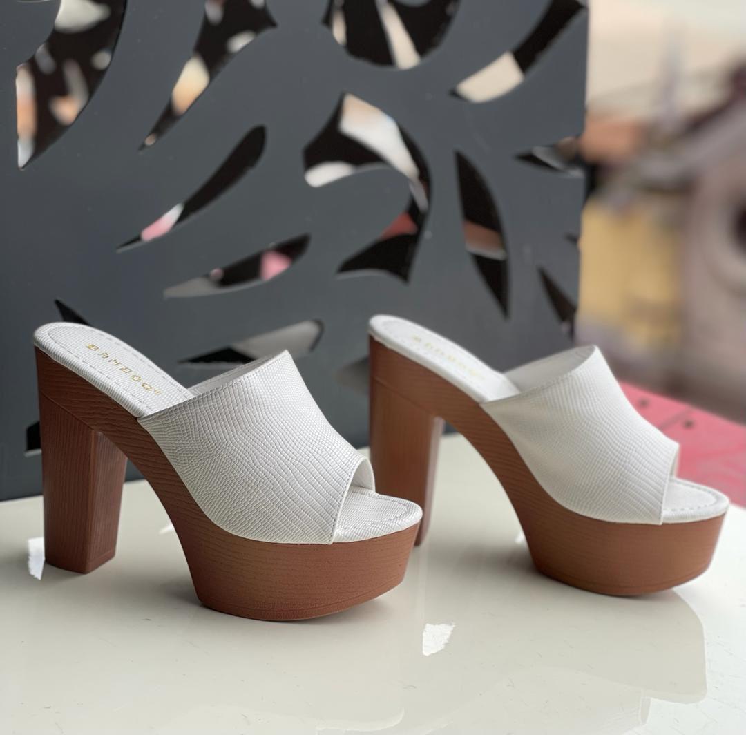 Women's platform retro mule sandals slides
