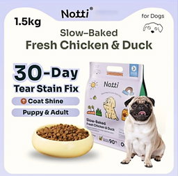Notti Slow-Baked Fresh Chicken & Duck Dog Food – High Protein Super Premium Formula for All Life Stages Dogs
