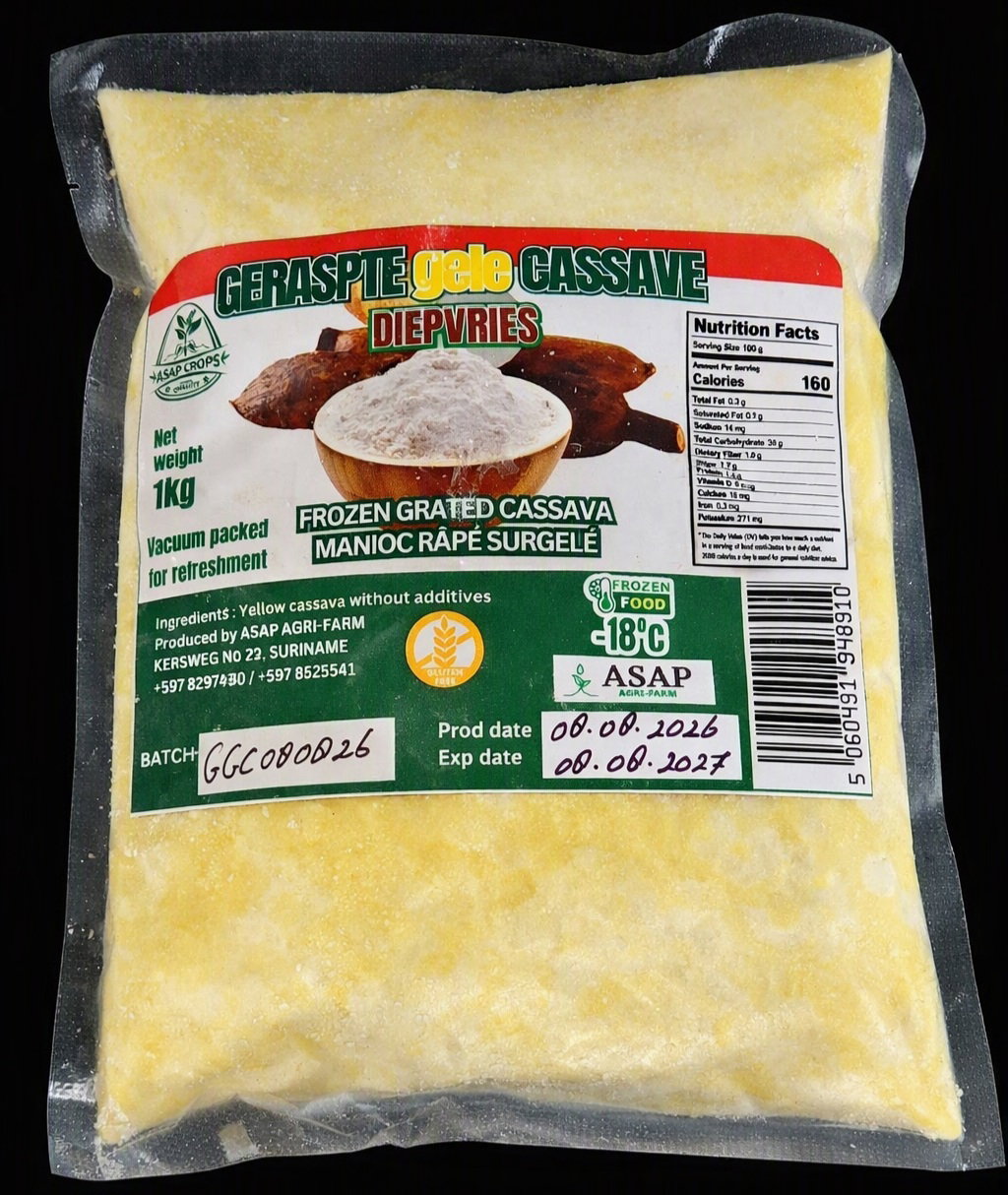 Geraspte zoete cassave 