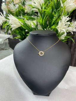 18K Gold Marquise CZ Pendant Necklace