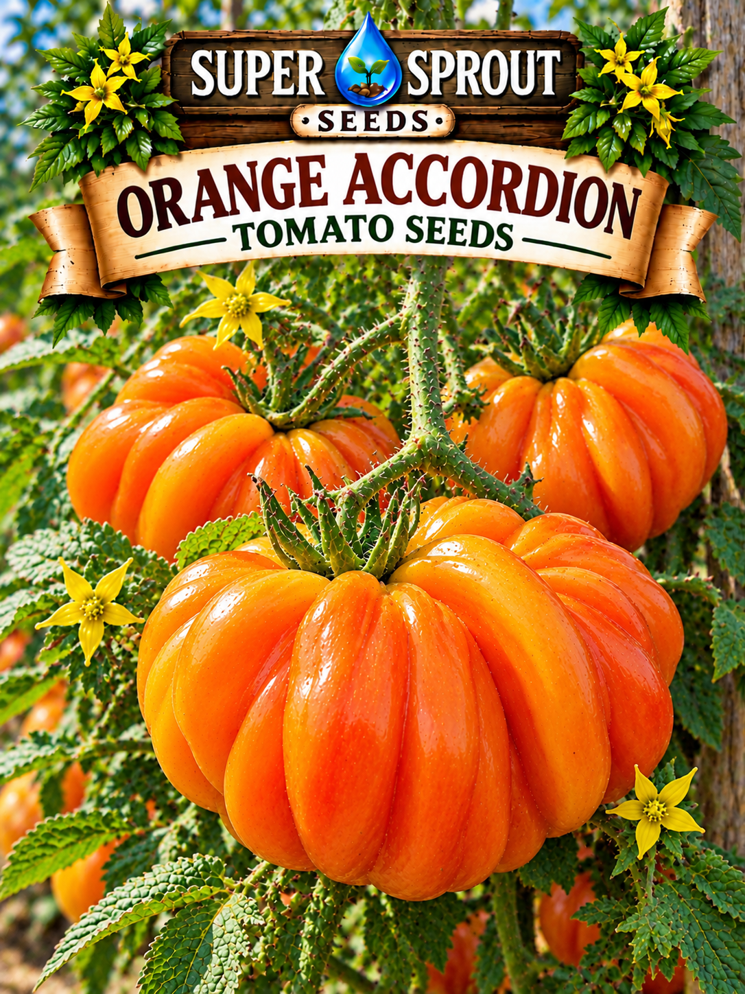 🍅ORANGE ACCORDION TOMATO🍅 x 10 organic seeds