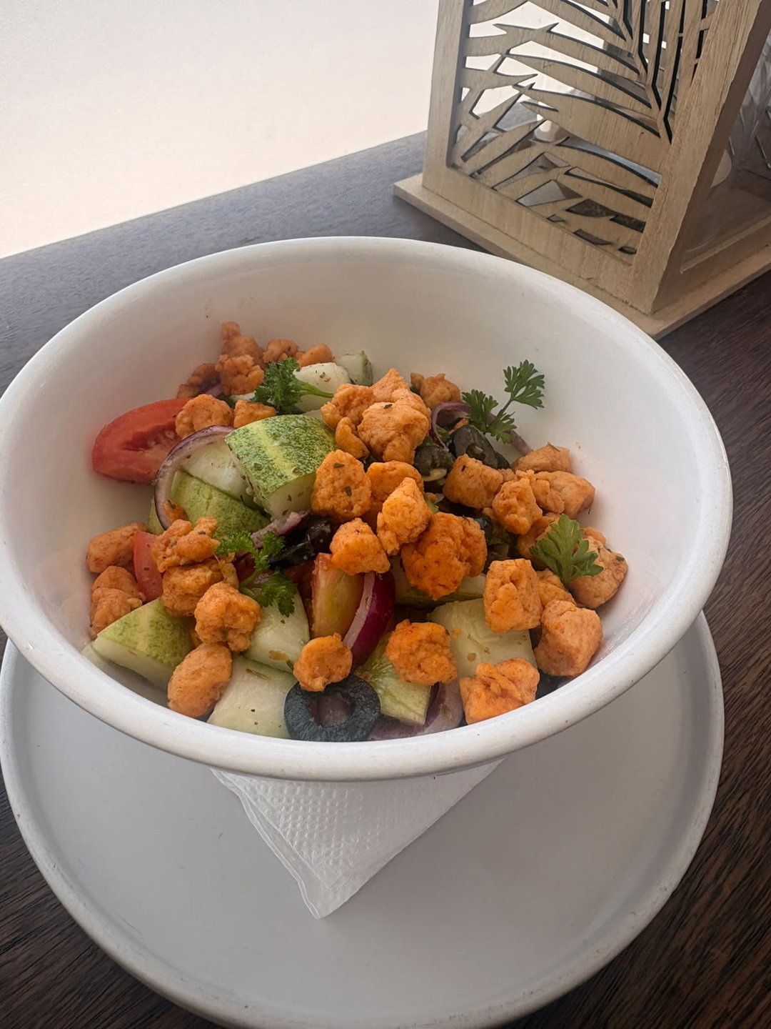 Tempeh Greek salad