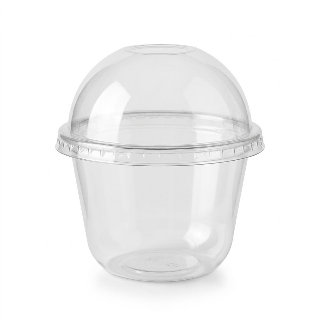 VASO 8 OZ TAPA DOMO PET