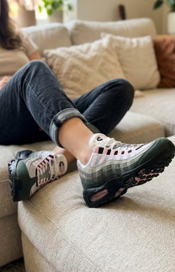 Multi-layered, anatomical distinctive gradient color scheme sneakers 