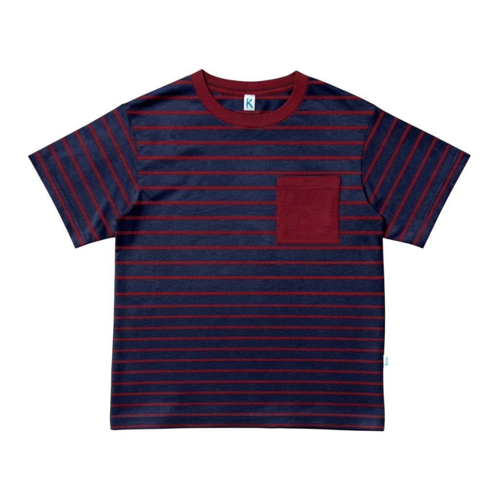 KAOS OVERSIZE POCKET SALUR NAVY RED