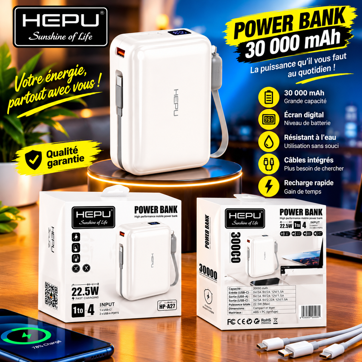 HEPU POWER BANK 30 000 mAh 22.5w ORIGINAL ⚡️_1