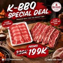  Promo  K-BBQ Special  Deal ( Ox tounge 250gr + Galbi 250g)