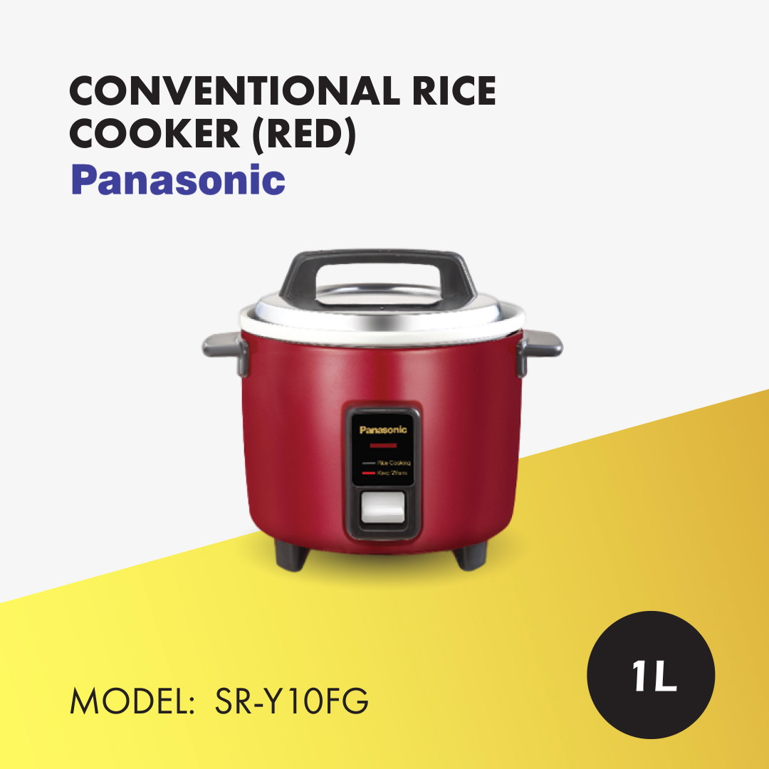 PANASONIC 1L CONVENTIONAL RICE COOKER SR-Y10FG RED
