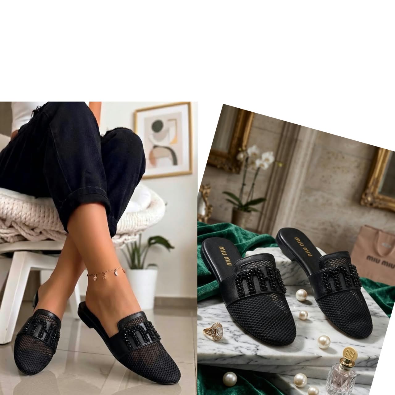 Elegant, slip-on mule-style flats