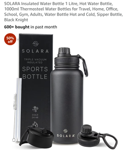 SOLARA Insulated Water Bottle | Dark Intentions | 1L 