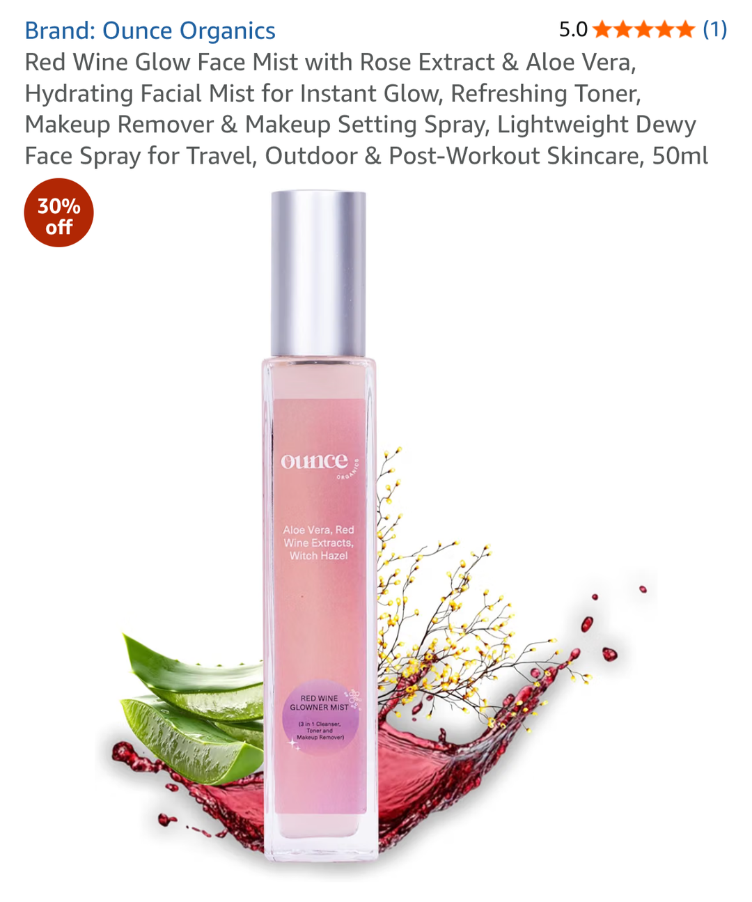 OUNCE ORGANICS Glow Face Mist | 50ml