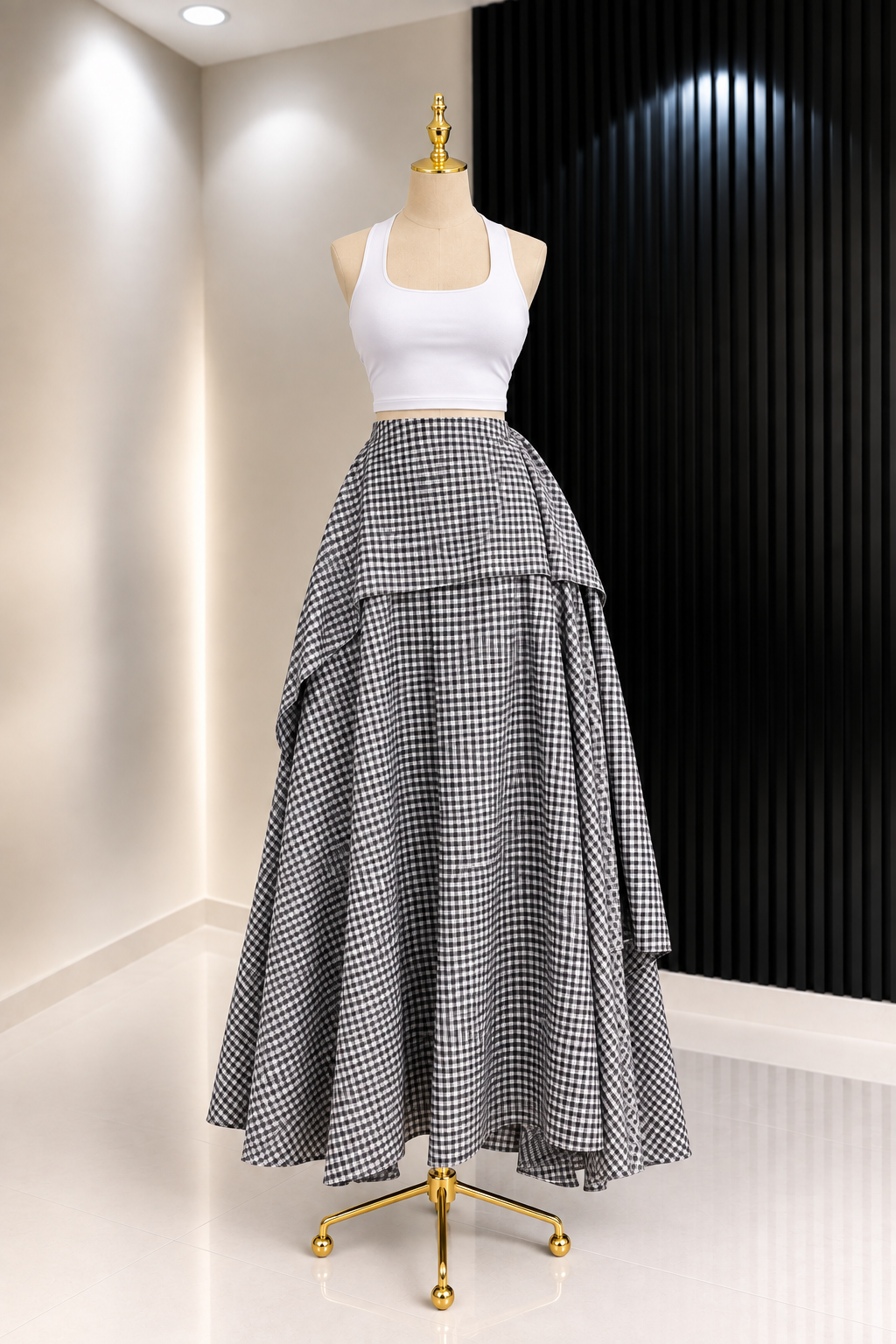 Gingham Maxi Skirt