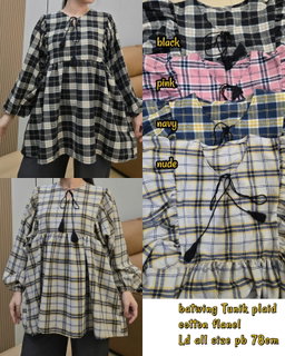 🖤 Plaid Batwing Babydoll Top