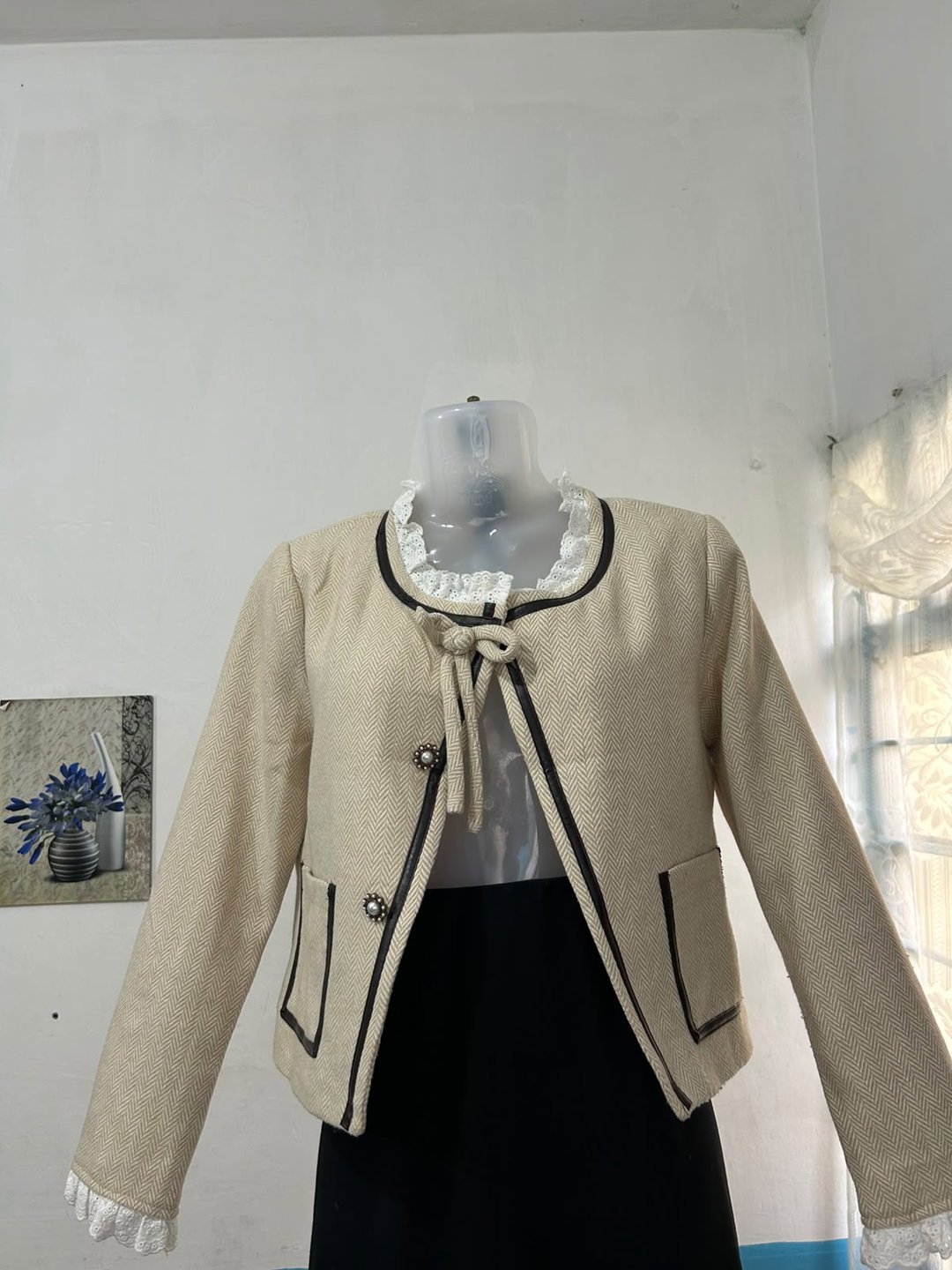 Beige Knit Cardigan