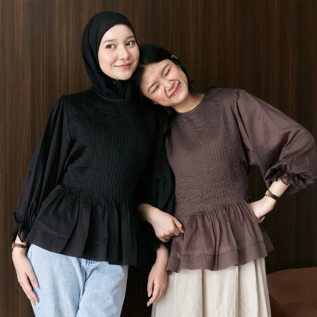 ELVIRA Pleats Blouse Korean