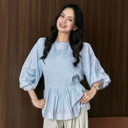 ELVIRA Pleats Blouse Korean