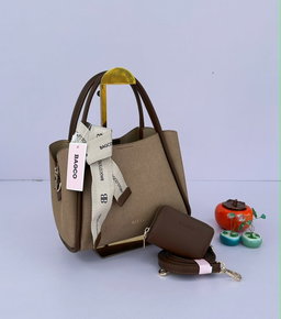 Handbag set big includes a structured tote, a compact card pouch, and a coordinating ribbon accessory.