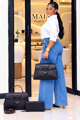 Big structured top-handle handbags,a matching long wallet a detachable shoulder strap.