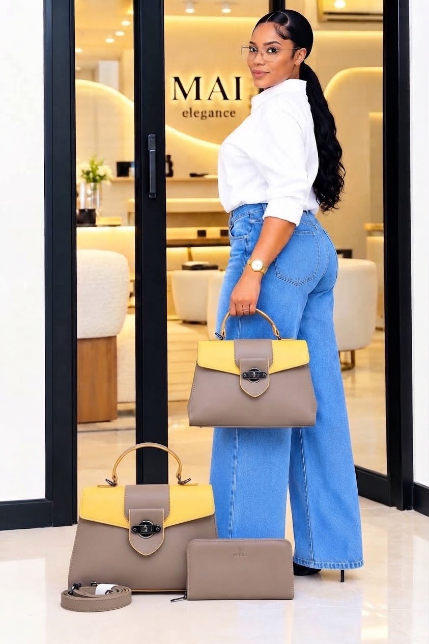 Big structured top-handle handbags,a matching long wallet a detachable shoulder strap._5