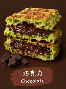 Pandan Waffle + Chocolate