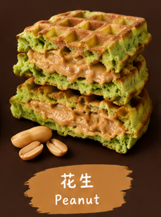 Pandan Waffle + Peanut_0
