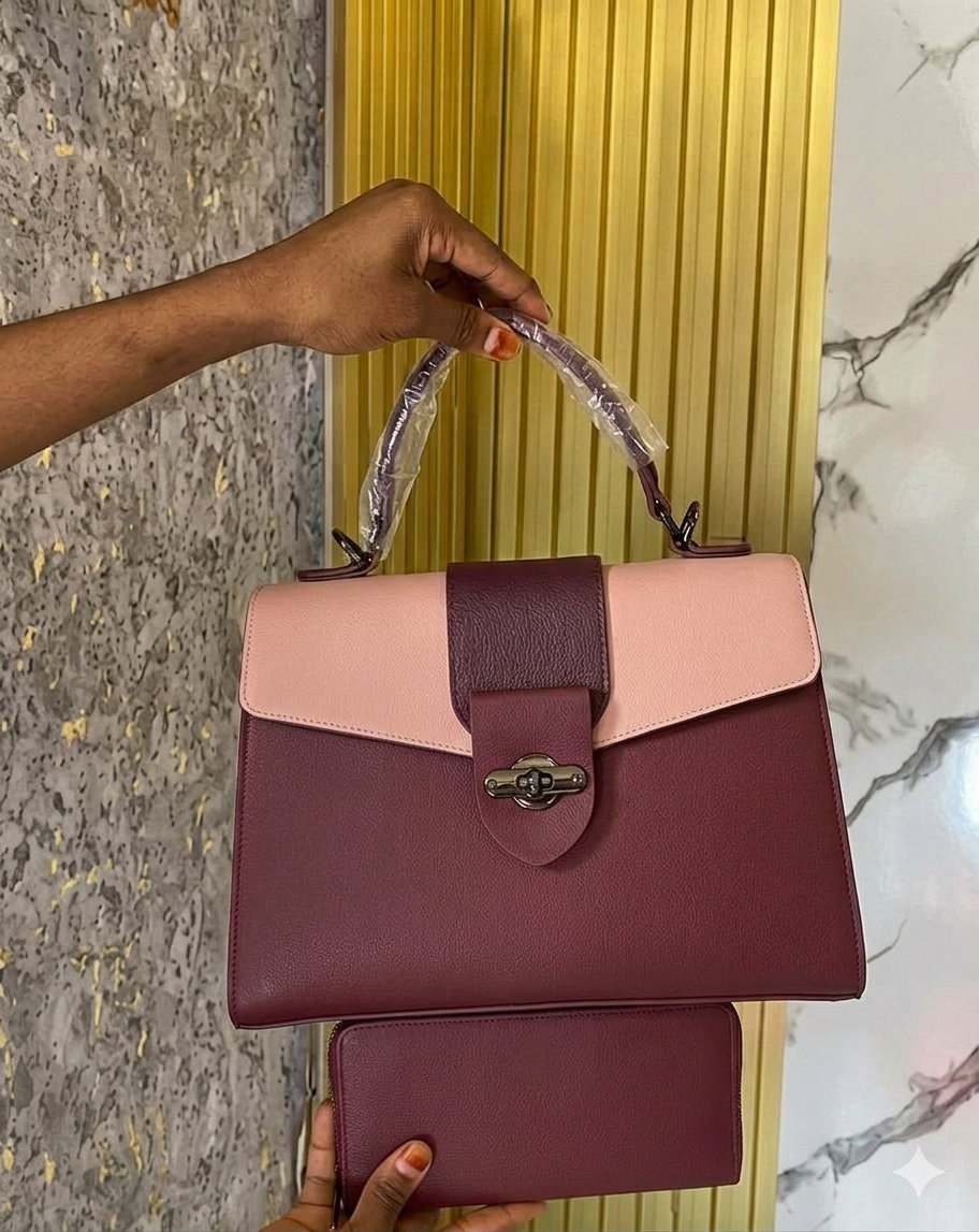 Big structured top-handle handbags,a matching long wallet a detachable shoulder strap._0