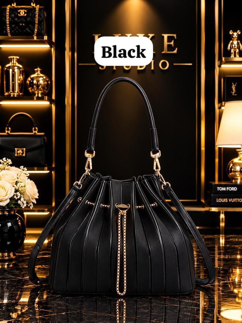 Drawstring bucket medium handbags with wallet _5