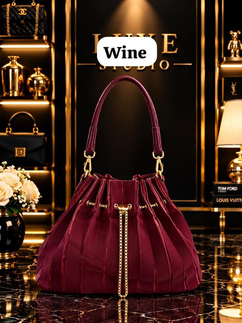 Drawstring bucket medium handbags with wallet _6