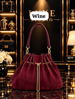 Drawstring bucket medium handbags with wallet 