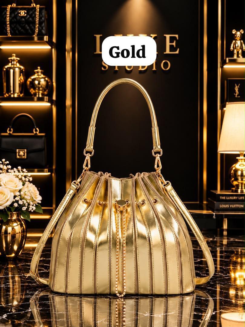 Drawstring bucket medium handbags with wallet _7