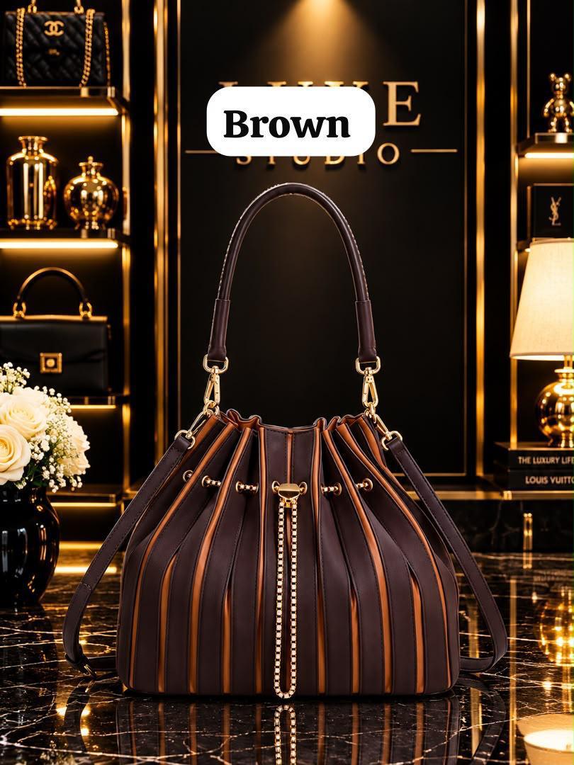 Drawstring bucket medium handbags with wallet _11