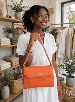 Medium leather handbag set with wallet 