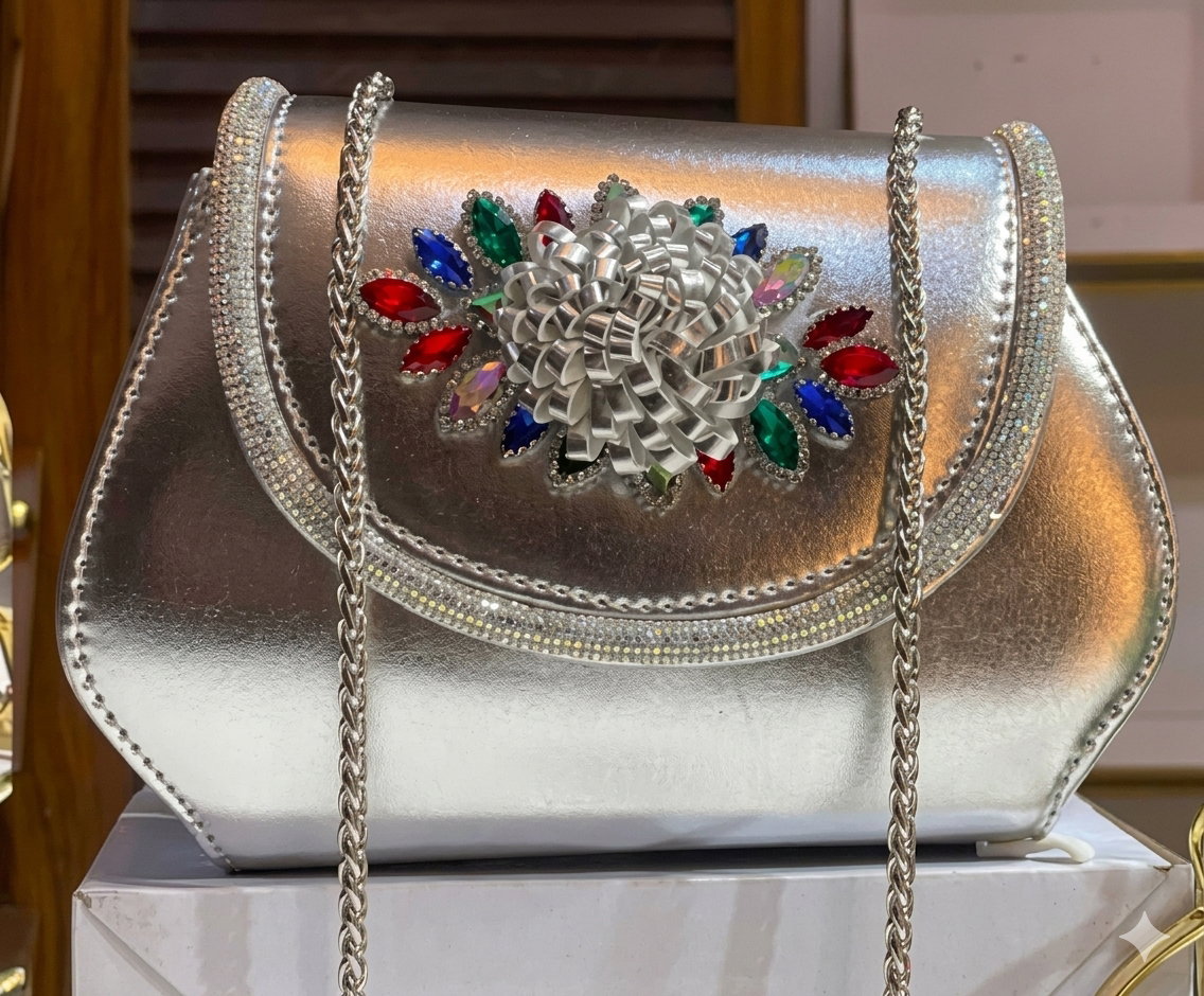 Clutch handbags  structured silhouette trapezoidal base_3