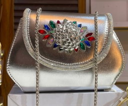 Clutch handbags  structured silhouette trapezoidal base