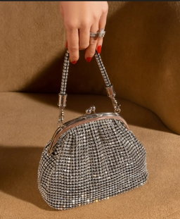 Glamorous rhinestone-encrusted evening clutch bags