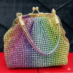 Glamorous rhinestone-encrusted evening clutch bags
