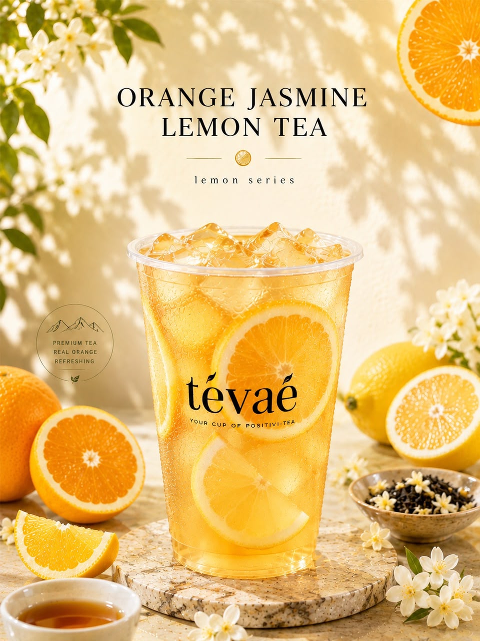 Orange jasmine lemon tea