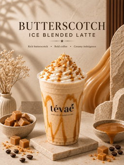 Butterscotch ice blended latte