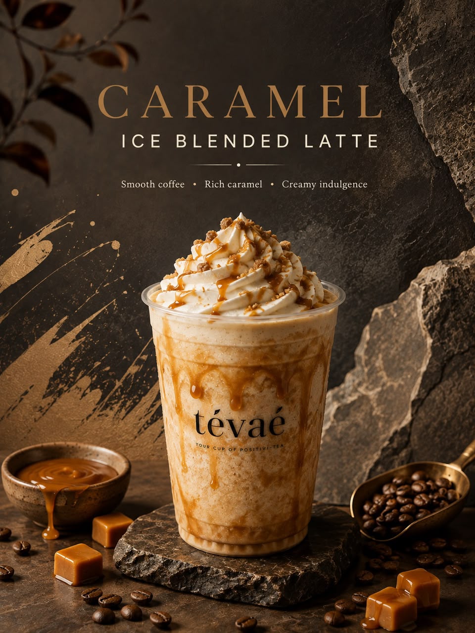 Caramel ice blended latte
