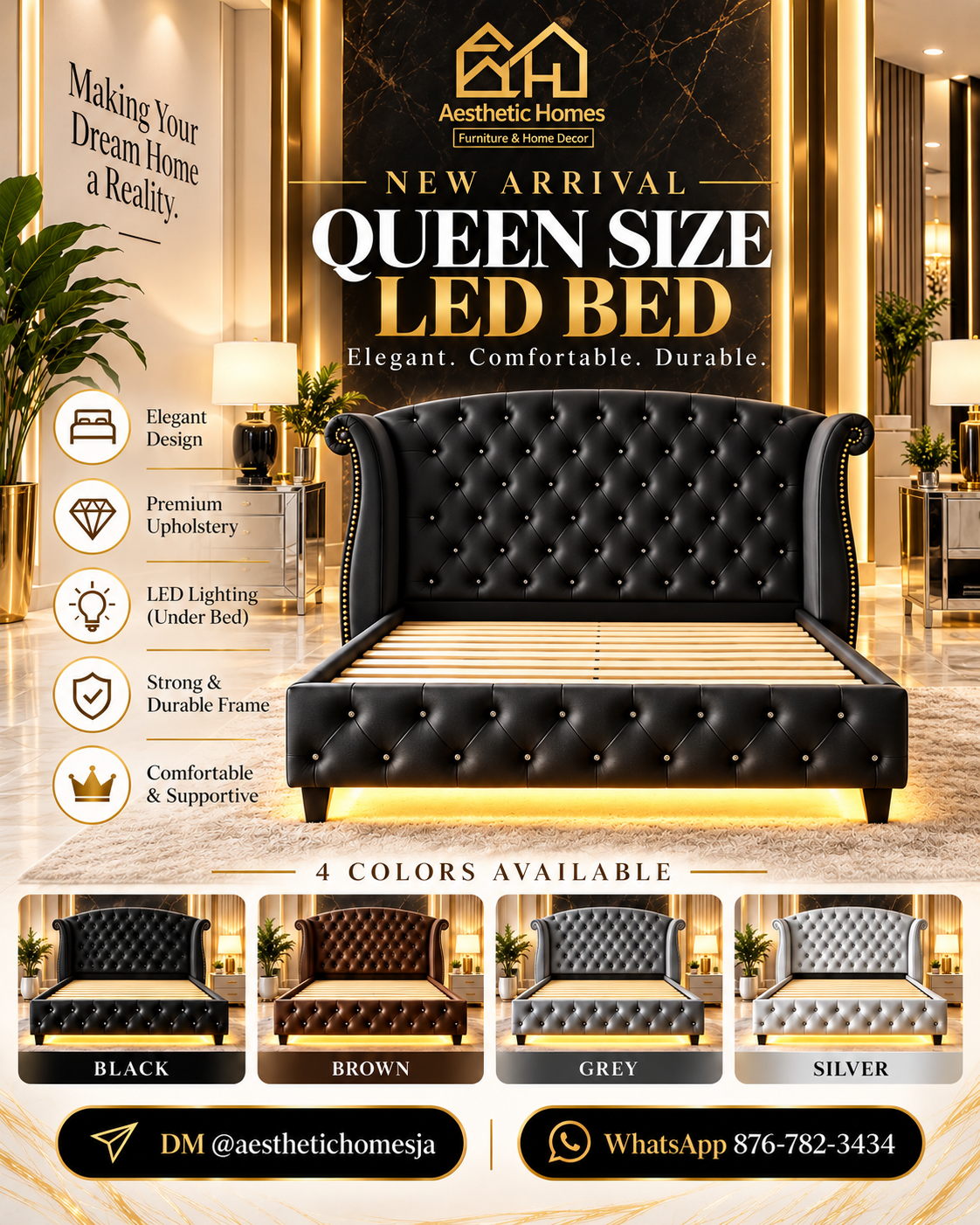 The Royal Aesthetic LED Bed - Queen_0