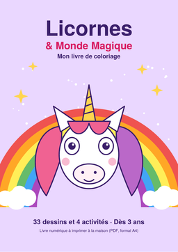 Licornes & Monde Magique – Mon Livre de Coloriage