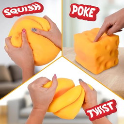 Giant Cheese Cube Squeeze Toy