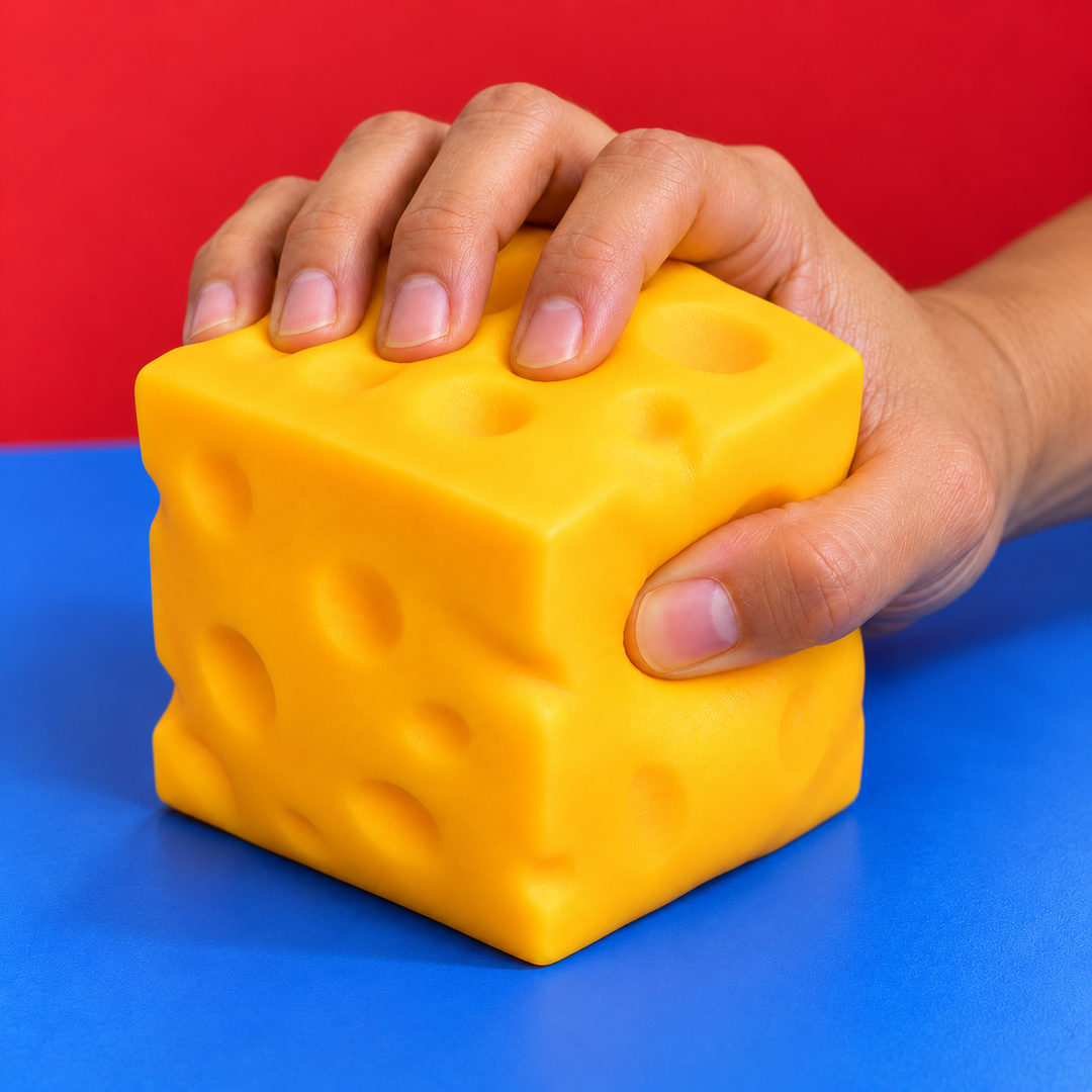 Giant Cheese Cube Squeeze Toy