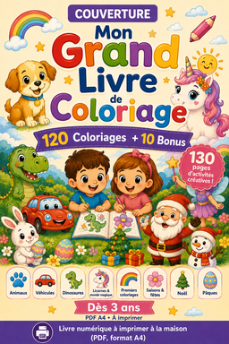 Mon Grand Livre de Coloriage – 120 Coloriages + 10 Bonus