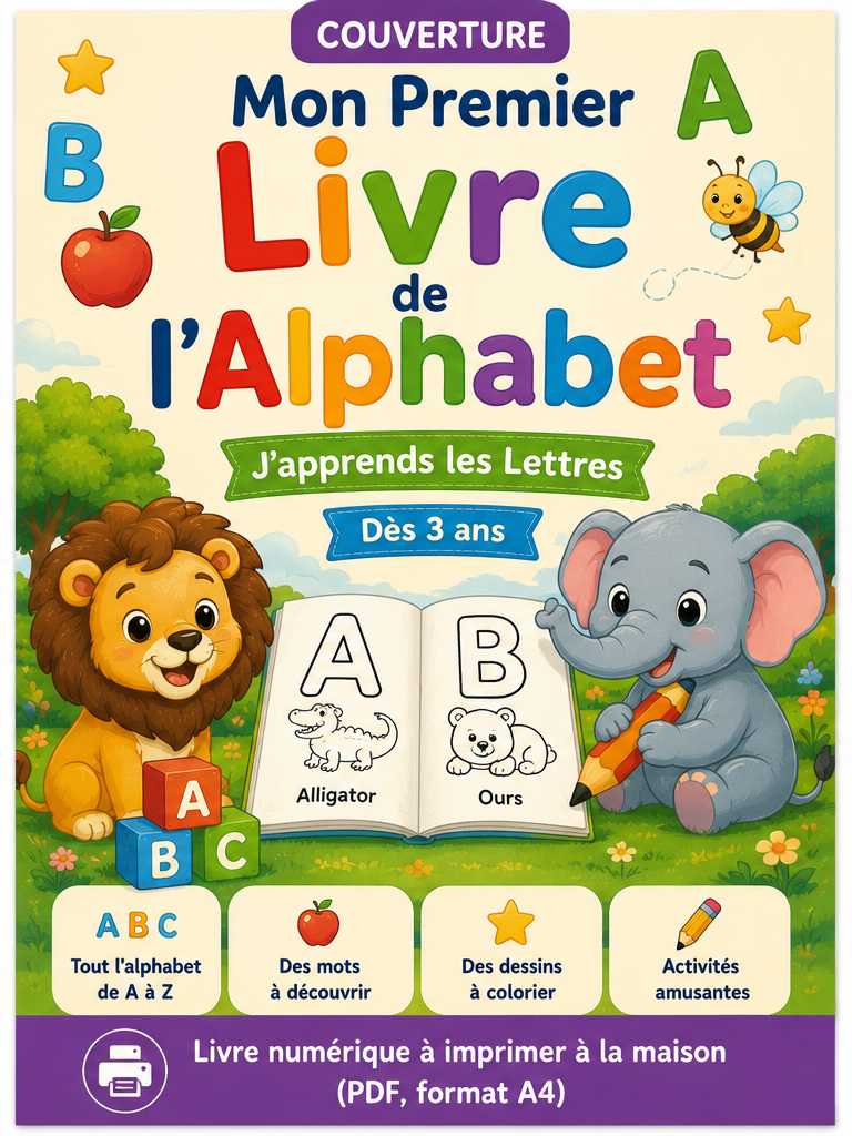 Mon Premier Livre de l’Alphabet – J’apprends les Lettres